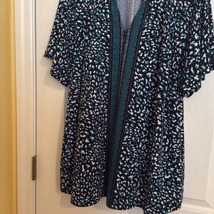 Black and Teal Animal Print top